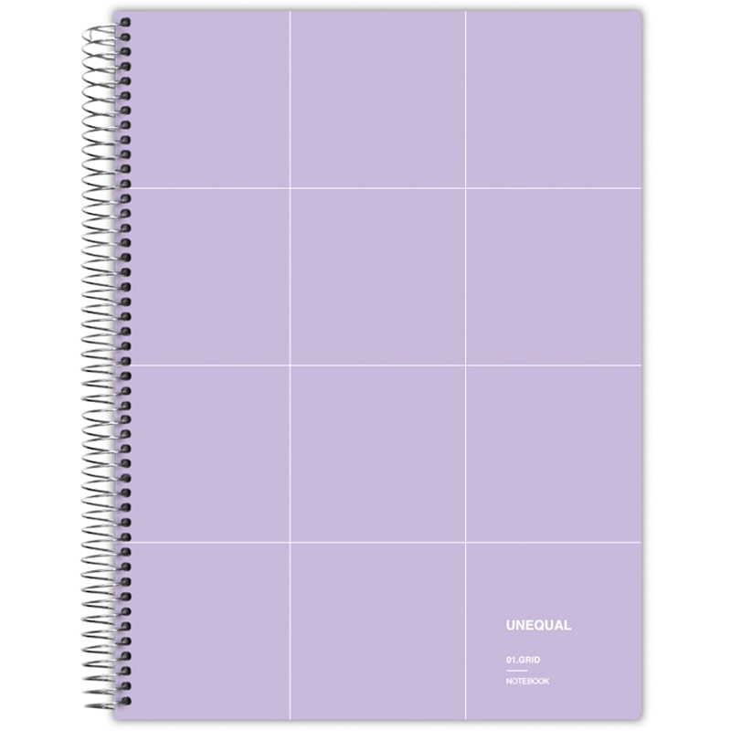 Cadernos de capa dura A4 grelha de 5 mm Unequal Grid lavanda