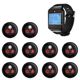 thumbnail of Sistema di chiamata per ristoranti / cercapersone / cercapersone, 10 quadranti e 1 orologio trasmettitore, portata 200 m