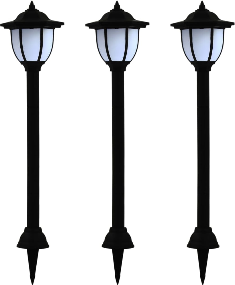 vidaXL Outdoor Solarleuchten 3 Stück LED Schwarz