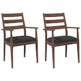 thumbnail of vidaXL Esszimmerstühle mit Kissen 2 Stk. Braun Massivholz Gummibaum
