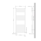 thumbnail of Badheizkörper Elektrisch mit Heizstab 900W 500x1200 mm Weiß gebogen mit Seitenanschluss