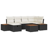 thumbnail of vidaXL Garten-Sofa-Set 7 pcs Schwarz 55 x 62 x 69 cm Poly Rattan