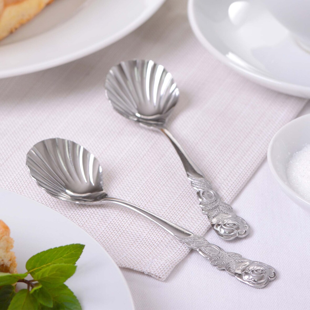 GRÄWE Zuckerlöffel 2 Stück, Rosendekor