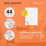 thumbnail of Folios A4 de Etiquetas Adhesivas Blancas, Crea tus Pegatinas Personalizadas, Etiqueta Adhesiva para Imprimir - Ofituria (44 por hoja, 100h)