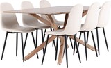 thumbnail of Piazza Essgruppe Tisch 90x180cm und 6 Velours Stühle mocca.