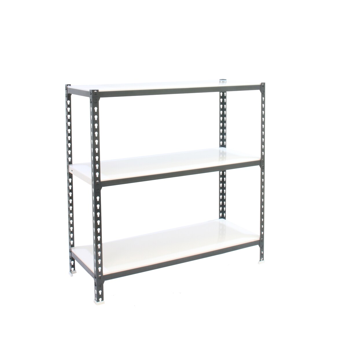 PROREGAL Schwerlastregal BABY METAL SHARK | HxBxT 90x80x30cm | Fachlast 180kg | Anthrazit-Weiß | Regal Standregal Werkstattregal Lagerregal