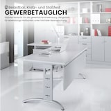 thumbnail of bümö manuell höhenverstellbarer Schreibtisch 160x80 cm in weiß - PC Tisch höhenverstellbar & groß, höhenverstellbarer Tisch Büro, großer