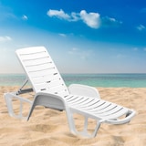 thumbnail of Lettino Prendisole Impilabile Fisso Progarden Relax Piscina Letto Sdraio per Mare Bianco 192x71x100h cm