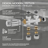 thumbnail of Ventil-Armaturen Set Multiblock Chrome Durchgangsform inkl. Thermostatkopf