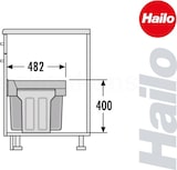 thumbnail of Hailo Abfallsammler 3666821 TA Swing Tandem hg 2x 15 Liter