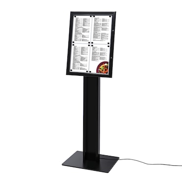 Portamenù Exposicionate nero 4XA4 LED SCZNPOLE4xA4C9005LED