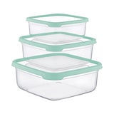 thumbnail of Conjunto de 3 Recipientes Herméticos para Alimentos, de forma Quadrada Verde 7house