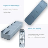 thumbnail of Intirilife Besteckkasten Schubladen Organizer aus Kunsstoff in Grau - 40 x 11 x 5.5 cm - Einsatz für Schubladen für Besteck Kochutensilien