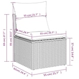 thumbnail of vidaXL 13-tlg. Garten-Sofagarnitur mit Kissen Beige Poly Rattan