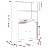 thumbnail of Helloshop26 - Buffet bahut commode armoire meuble de rangement organisateur cuisine salle de séjour salon haut artisanal 60 x 35,5 x 02_0033163