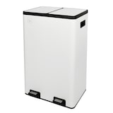 thumbnail of SVITA TMH2X30 Vuilnisbak 60L Afvalscheidingssysteem 2 Vakken 2x30L Softclose-deksel Pedaal Verbergbaar Kunststof Binnenemmer Wit