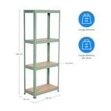 thumbnail of Estante Modular de Metal com 4 Prateleiras 60x30x148cm Verde Thinia Home