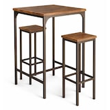 thumbnail of Set de mesa alta cuadrada de 110 cm y 2 taburetes en nogal marrón Mod. VIAREGGIO de Yelloo