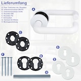 thumbnail of Türdrücker Weiß Kunststoff Türbeschlag Rosettengarnitur Überklippsrosetten BB PZ