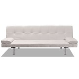 thumbnail of vidaXL Schlafsofa mit 2 Kissen Kunstleder Ausziehbar Cremeweiß