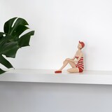 thumbnail of Moritz Deko Figur Badenixe mit Badeanzug 17 x 16 x 9 cm Schwimmbad Shabby Chic Dekoration Roter Badeanzug