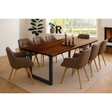 thumbnail of Esstisch Baumkante Massiv Akazie nussbaum 120 x 80 schwarz NIAH