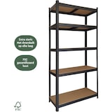 thumbnail of BRASQ Stellingkast Zwart Set van 2 - Metalen Opbergrek - voorraadkast - wandkast - Magazijnstelling 180x90x40 - 5 lagen - max 875 KG