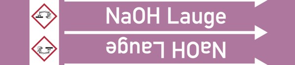 Rohrleitungskennzeichen NaOH Lauge - 33000x90 mm Folie selbstklebend