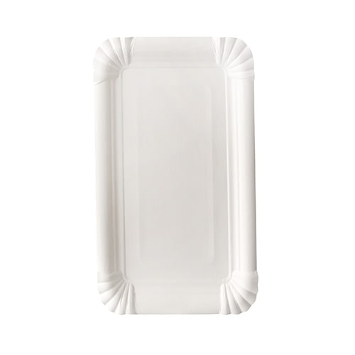 25 lots de 12 Assiettes, carton "pure" rectangulaire 13 cm x 20 cm blanc
