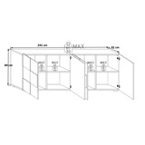 thumbnail of Matelpro - Buffet/bahut moderne 4 portes laqué gris brillant Orlane - Moderne & Design -Gris laqué brillant -  -Types de portes: Battantes