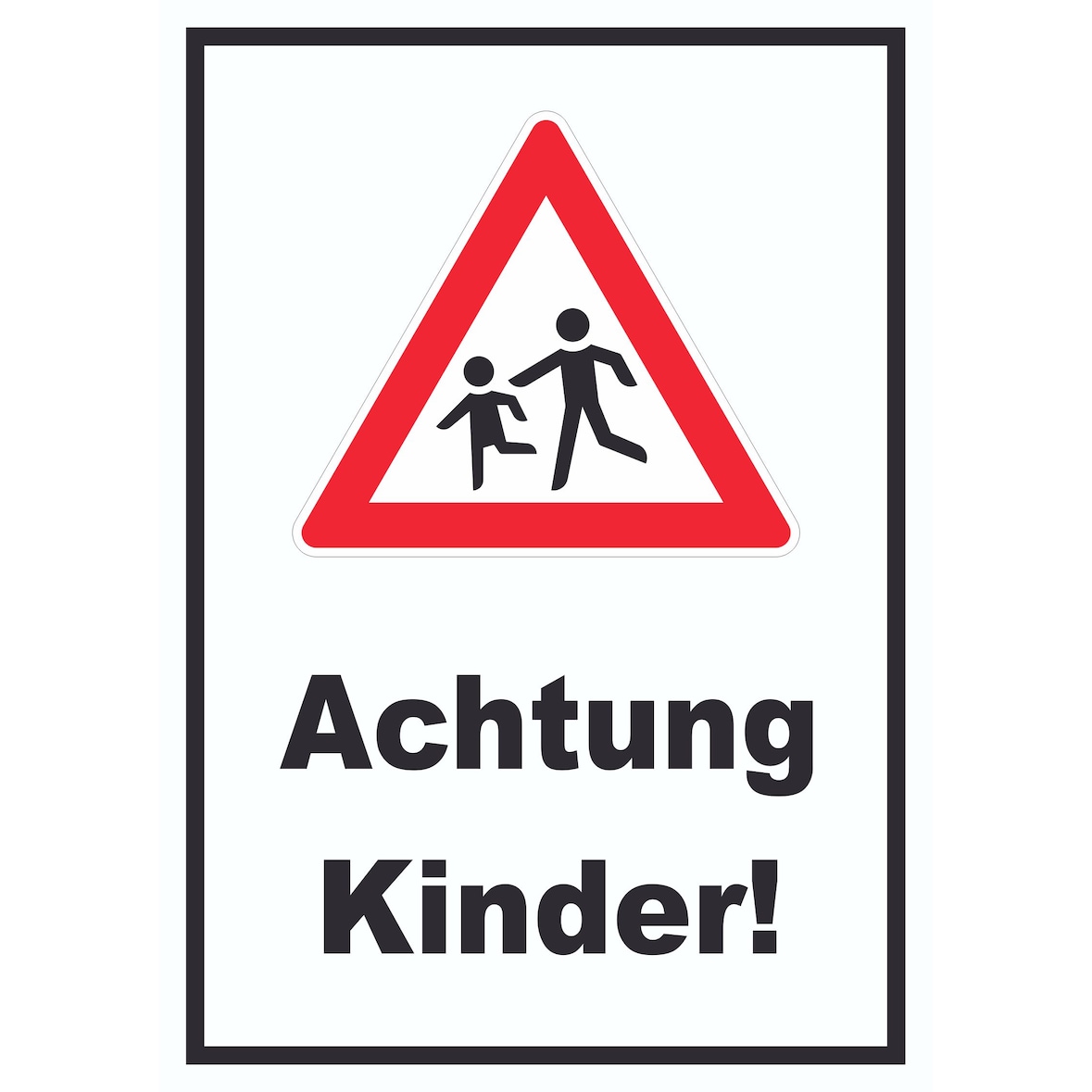 Achtung Kinder Schild Vorsicht Kinder A3 Rückseite selbstklebend