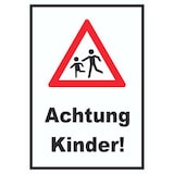 thumbnail of Achtung Kinder Schild Vorsicht Kinder A3 Rückseite selbstklebend