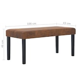 thumbnail of Helloshop26 - Panca/pouf/sgabello/panca per mobili 106 cm in pelle scamosciata sintetica marrone 3002199