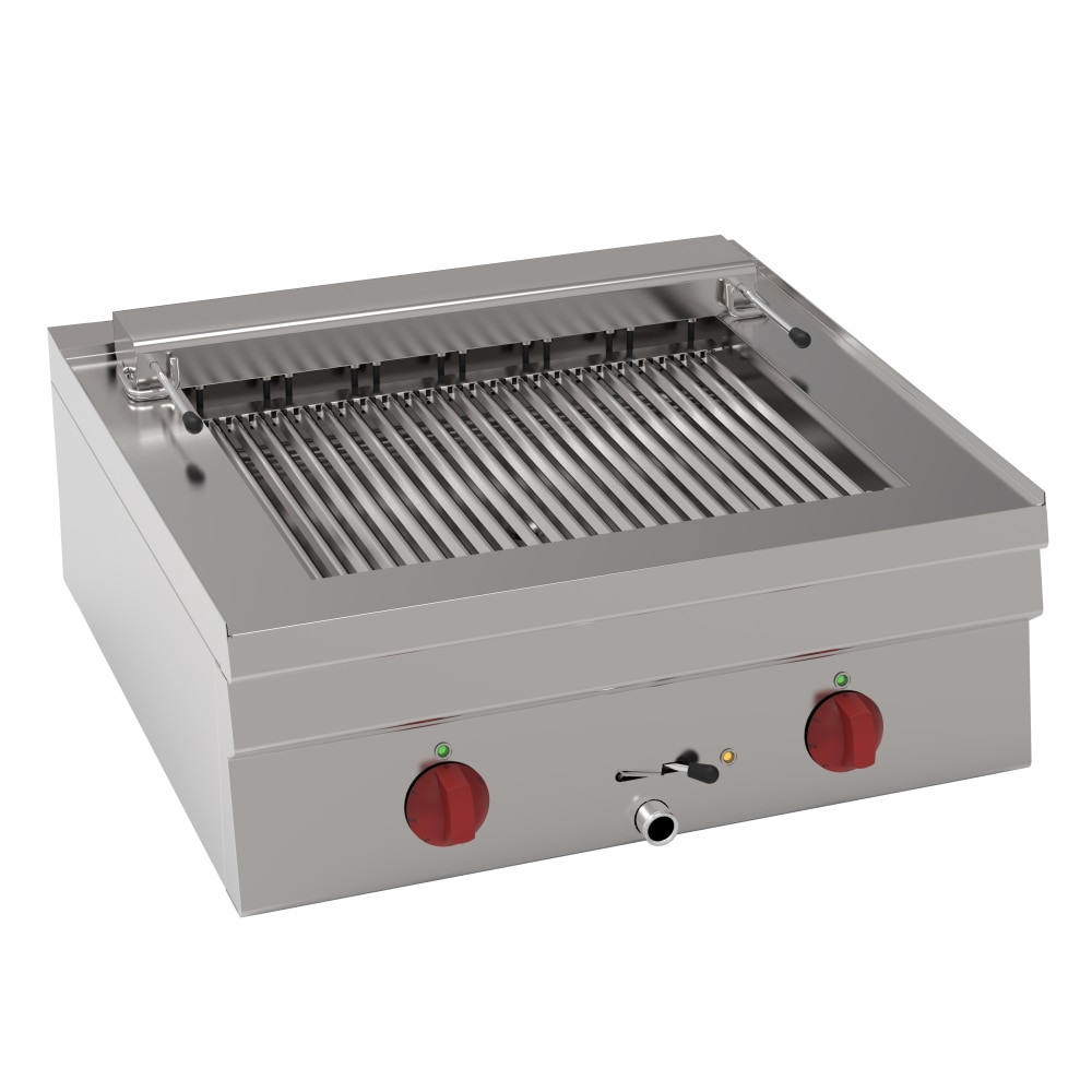 Barbecue elétrico-grill a vapor de bancada - 700x600x280 mm - 6000 W 400/3V - 30440611 Eurast
