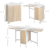 thumbnail of Mesa de Comedor Plegable en 3 Formas con Estantes para Cocina Salón 169x60x75cm