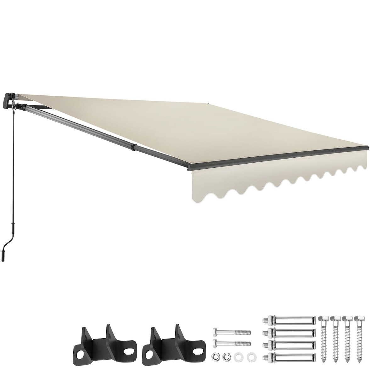 tectake Toldo con brazo articulado ORNELLA con soporte de pared - 250 x 200 cm beige