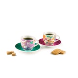 thumbnail of Excelsa set de 6 tasses à café avec soucoupes Kimono porcelaine 7 cl multicolore