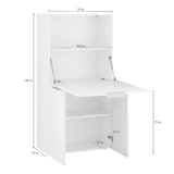 thumbnail of Dmora Scrivania Gianpiero, Mobile multiuso con scaffali e piano da lavoro, Tavolo per ufficio, Salvaspazio multiposizione, cm 70x35h140, Bianco lucido