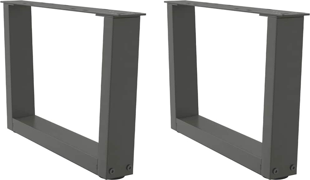 Helloshop26 - Set aus 2 verstellbaren V-förmigen Couchtischbeinen 60 x 30 cm modernes Design anthrazitfarbener Stahl 02_0056902