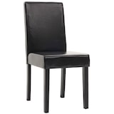 thumbnail of Juego de 4 sillas de comedor Silla de cocina Littau ~ cuero, patas negras oscuras