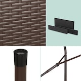 thumbnail of Relaxdays Bierzeltgarnitur klappbar, 3-tlg. Bierbank Set mit großem Tisch, Garten, Festzeltgarnitur, Rattanoptik, braun