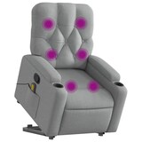 thumbnail of vidaXL Massagesessel mit Aufstehhilfe Hellgrau Stoff