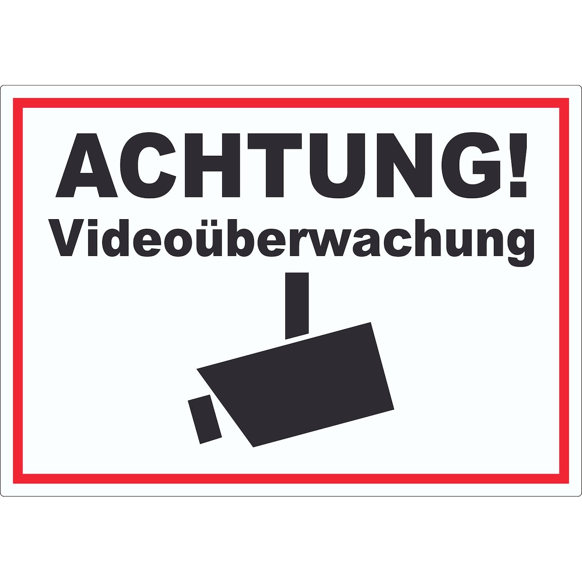 Achtung Videoüberwachung Kameraüberwachung Aufkleber A7 (74x105mm)
