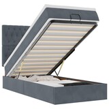thumbnail of vidaXL Ottoman-Bett mit Matratzen & LEDs Dunkelgrau 80x200 cm Samt