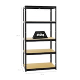 thumbnail of PROREGAL Étagère charge lourde SLIM ELEPHANT S, HxLxP 180x90x45cm, 5 Niveaux, 350kg par Niveau, Noir, Étagère Robuste de Garage, Atelier
