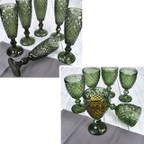 thumbnail of Diamond 12-tlg. Gläser-Set Weingläser Sektgläser Grün Weißwein Prosecco Party