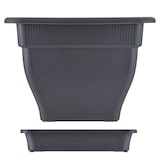 thumbnail of Pflanzkübel Blumentopf Wasserspeicher und Untersetzer Pflanztopf anthrazit 33 Grau