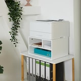 thumbnail of Relaxdays Druckerständer Schreibtisch, 3 Fächer, Regal für Drucker, Druckerhalter, H x B x T: 22,5 x 40 x 30 cm, weiß