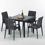 thumbnail of Tavolino Quadrato Nero 90x90 cm con 4 Sedie Colorate Bistrot Arm Passion - Nero-S7090SETA4PBIY
