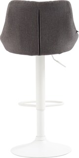 thumbnail of Décoshop26 - Drehbarer Barhocker x1 höhenverstellbar grauer Stoff mit Ziernähten weißes Metallgestell 10_0005833